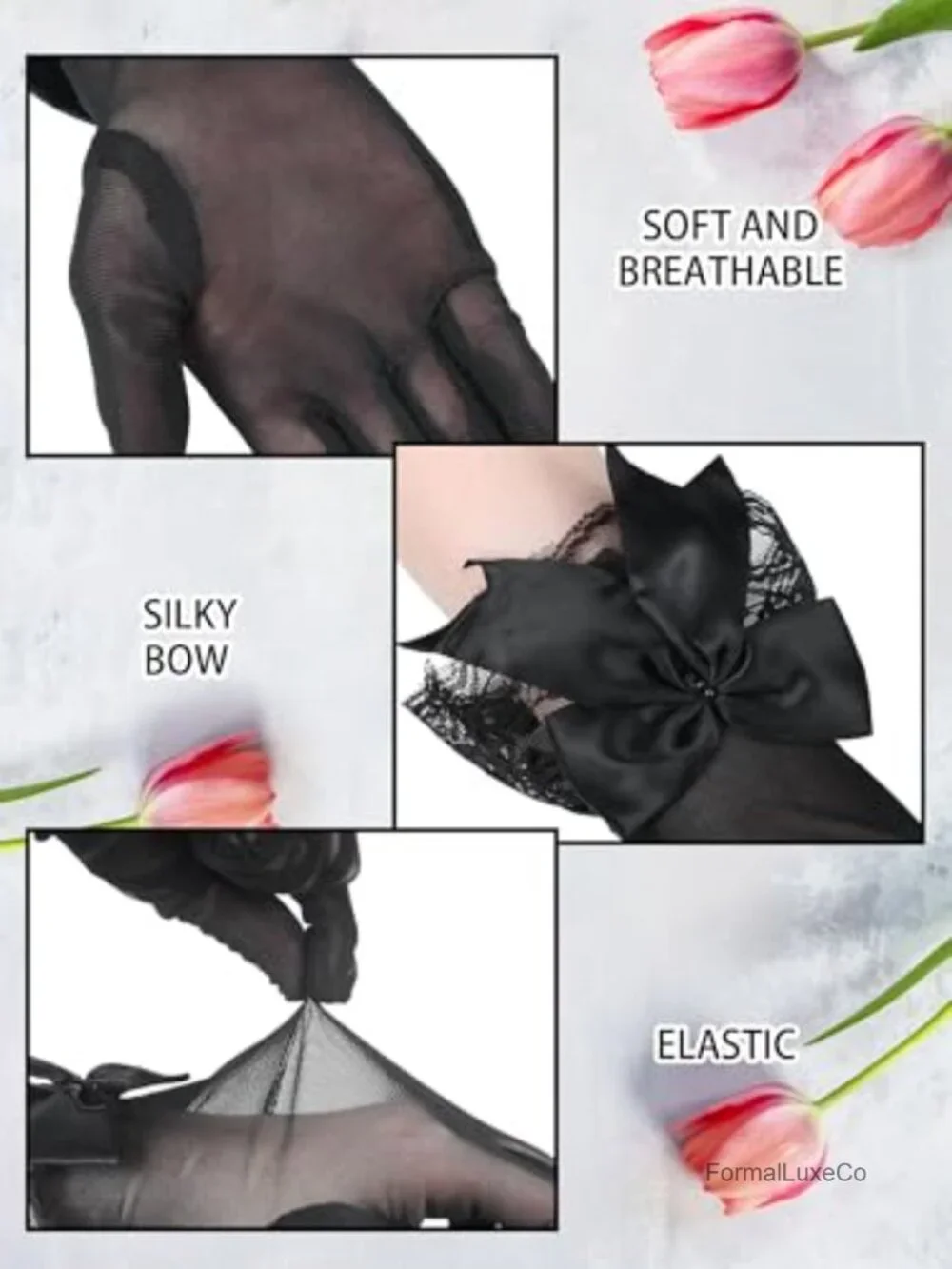 Lace Sheer Gloves for Weddings Funerals Sun Protection